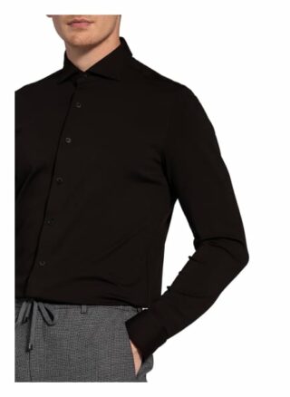 Olymp Luxor 24/7 Jerseyhemd Herren, Schwarz