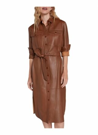 Oui Ausgestelltes Kleid Damen, Braun