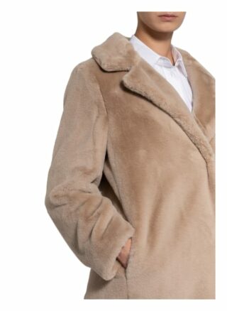 Oui Kunstfell-Mantel Damen, Beige