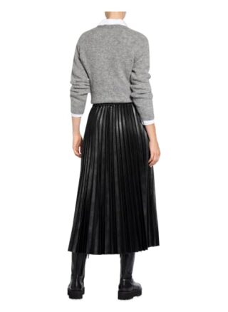 Oui Plisseerock Damen, Schwarz