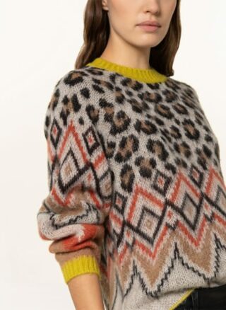 Oui Pullover Damen, Grau