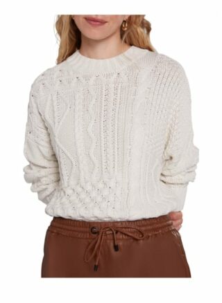 Oui Pullover Damen, Weiß