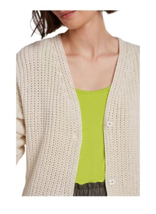 Oui Strickjacke Damen, Weiß