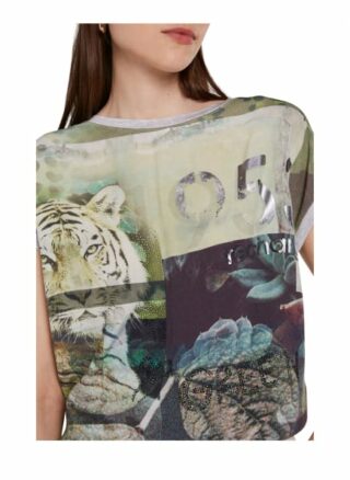 Oui T-Shirts Damen, Grau