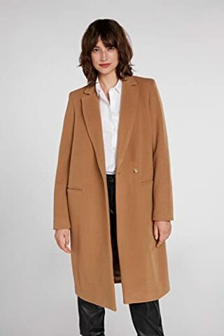 Oui Wollmantel Damen, Braun