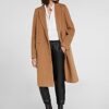 Oui Wollmantel Damen, Braun