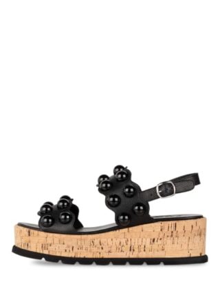 Pertini Plateau-Sandalen Damen, Schwarz