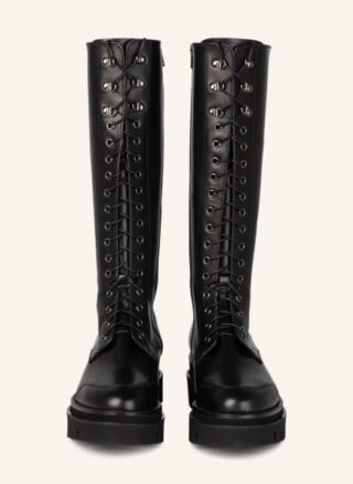 Pertini Schnürstiefel Damen, Schwarz