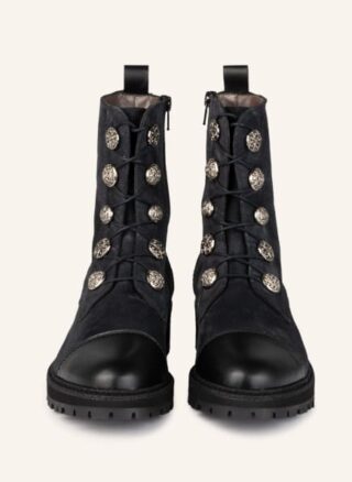 Pertini Schnürstiefeletten Damen, Schwarz