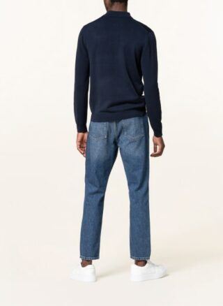 REISS Adams Strick-Poloshirt Herren, Blau