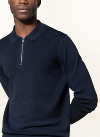REISS Adams Strick-Poloshirt Herren, Blau