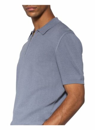 REISS Albany Strick-Poloshirt Herren, Blau