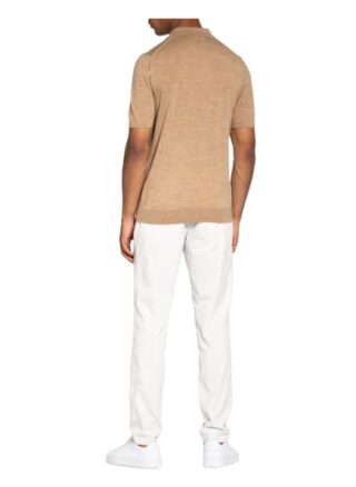 REISS Blair Strick-Poloshirt Herren, Braun