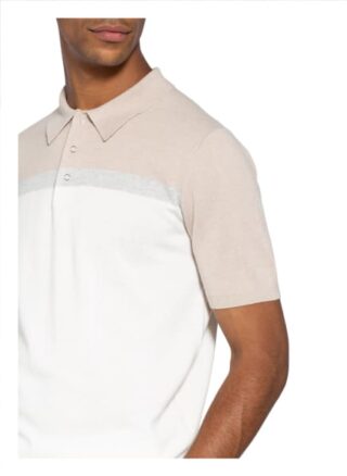 REISS Cairns Strick-Poloshirt Herren, Beige