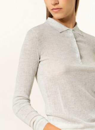 REISS Kim Strick-Poloshirt Damen, Grau