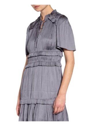 REISS Lydia Plisseekleid Damen, Grau