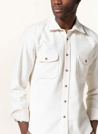 REISS Maldini Cord-Overshirt Herren, Weiß