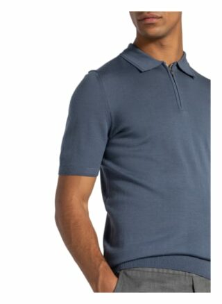 REISS Maxwell Strick-Poloshirt Herren, Blau