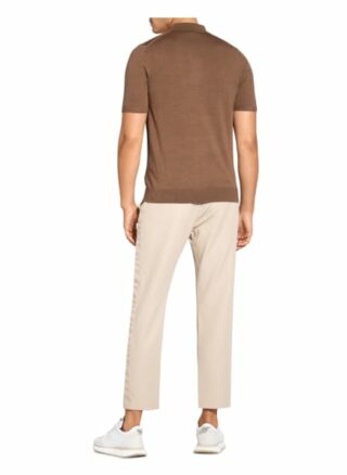 REISS Maxwell Strick-Poloshirt Herren, Braun