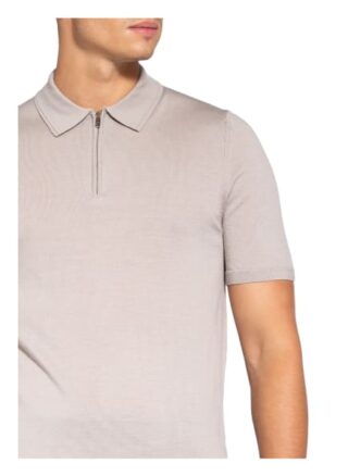 REISS Maxwell Strick-Poloshirt Herren, Grau