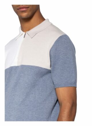 REISS Port Strick-Poloshirt Herren, Blau