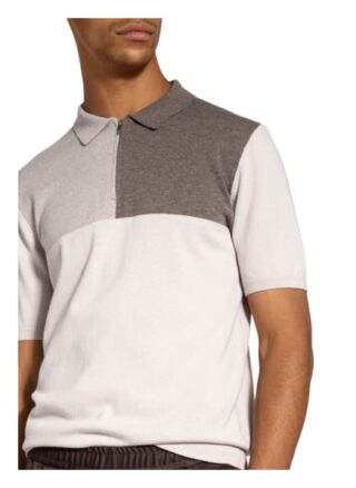 REISS Port Strick-Poloshirt Herren, Grau