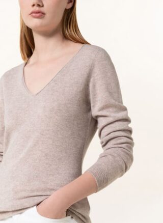REPEAT Cashmere-Pullover Damen, Beige