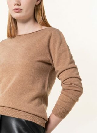 REPEAT Cashmere-Pullover Damen, Braun