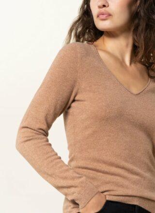 REPEAT Cashmere-Pullover Damen, Braun