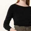 REPEAT Cashmere-Pullover Damen, Schwarz