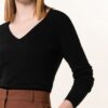 REPEAT Cashmere-Pullover Damen, Schwarz