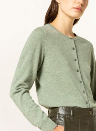 REPEAT Cashmere-Strickjacke Damen, Grün