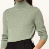 REPEAT Rollkragenpullover Damen, Grün
