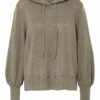 REPEAT Strick-Hoodie Damen, Grün