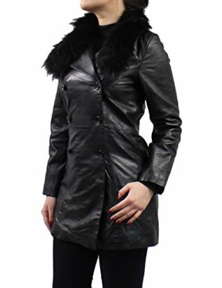 RICANO Evelyn Ledermantel Damen, Schwarz
