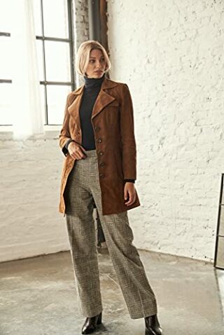 RICANO Lucy Ledermantel Damen, Schwarz