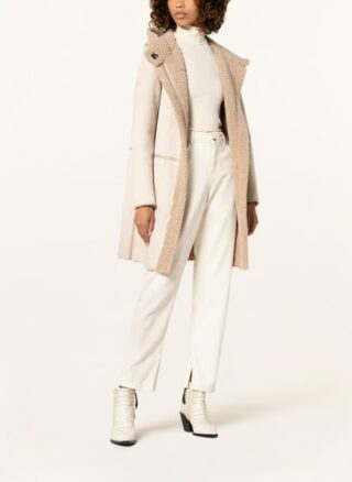 RINO & PELLE Alina Teddyfell-Mantel Damen, Beige