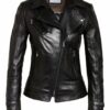 SCHYIA Aiga Lederjacke Damen, Schwarz