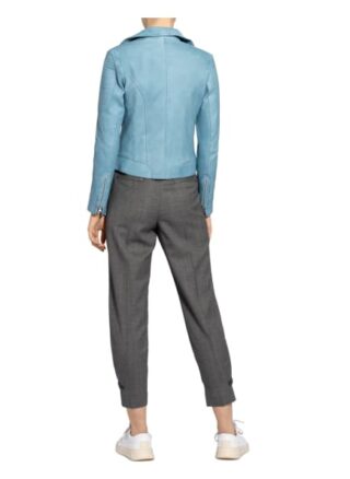 SCHYIA Eva Lederjacke Damen, Blau