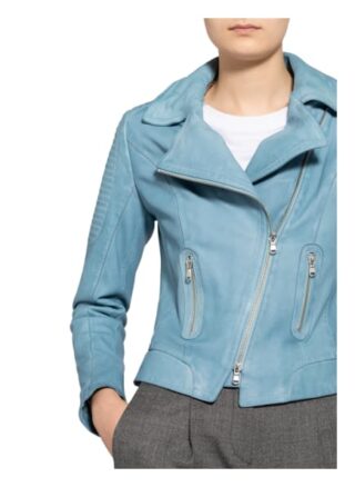 SCHYIA Eva Lederjacke Damen, Blau