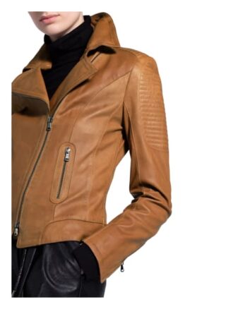 SCHYIA Eva Lederjacke Damen, Braun
