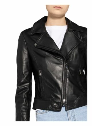 SCHYIA Karja Lederjacke Damen, Schwarz