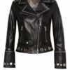 SCHYIA Karla Lederjacke Damen, Schwarz