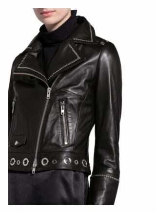 SCHYIA Karla Lederjacke Damen, Schwarz