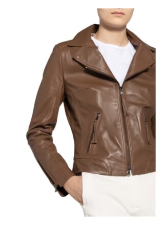 SCHYIA Lederjacke Damen, Braun