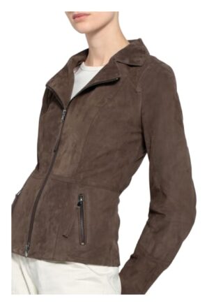 SCHYIA Lederjacke Damen, Braun