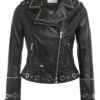 SCHYIA Lederjacke Damen, Schwarz