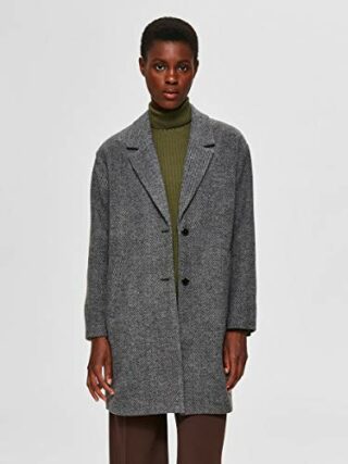 SELECTED FEMME SLFMISSA Wollmantel Damen, Schwarz