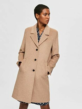 SELECTED FEMME Slfsasja Wollmantel Damen, Braun