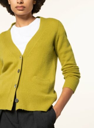 SEM PER LEI Cashmere-Strickjacke Damen, Gelb